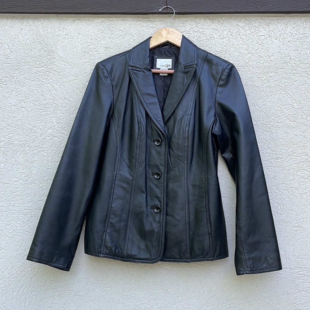Black Leather Blazer medium